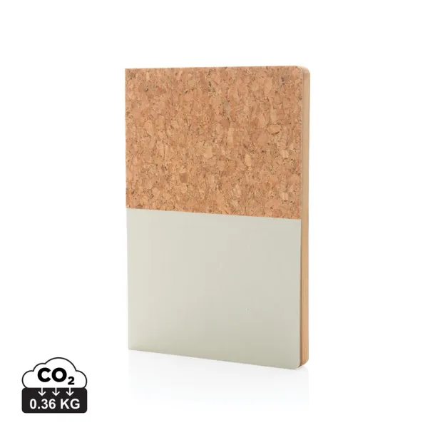  A5 cork & kraft notebook - XD Collection Mist white