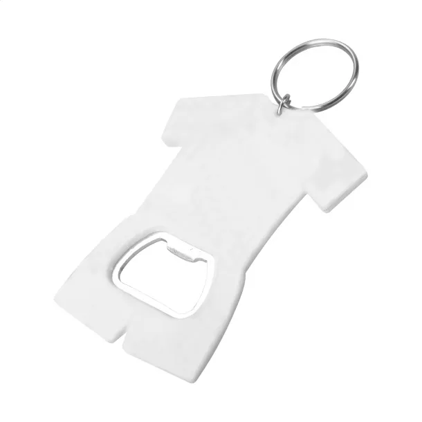 Soccer bottle opener keyring White
