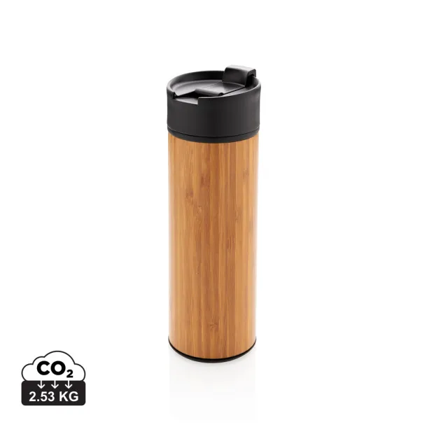  Bogota vacuum bamboo coffee mug - XD Xclusive Brown