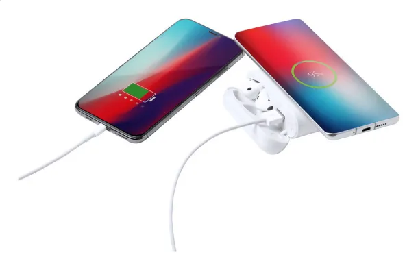 Repte prijenosni punjač i slušalice, 5000 mAh Bijela