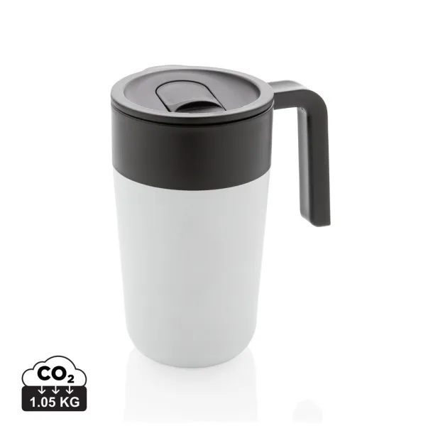  GRS šalica od recikliranog PP-a i SS-a s ručkom - XD Collection Bijela