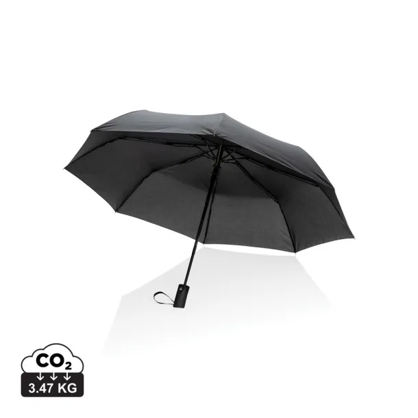  21" Impact AWARE™ RPET 190T mini auto open umbrella - XD Collection Black