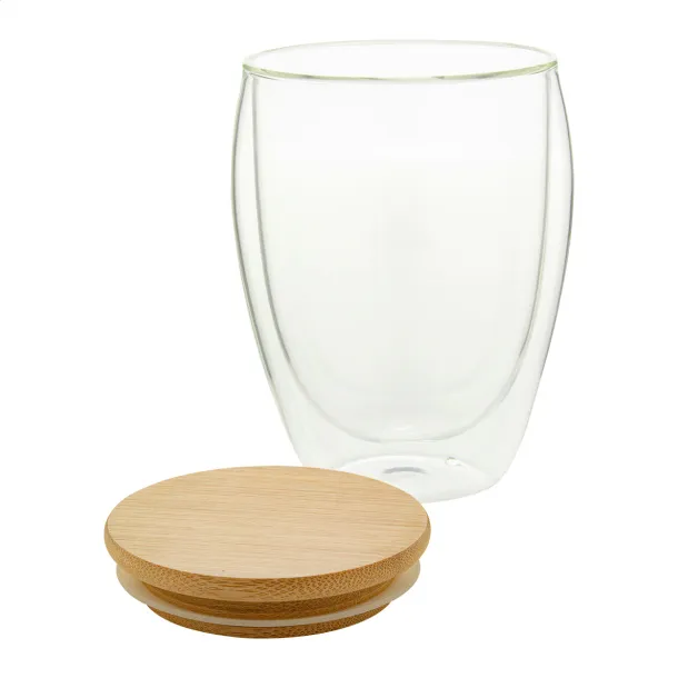 Bondina M glass thermo mug Transparent Natural