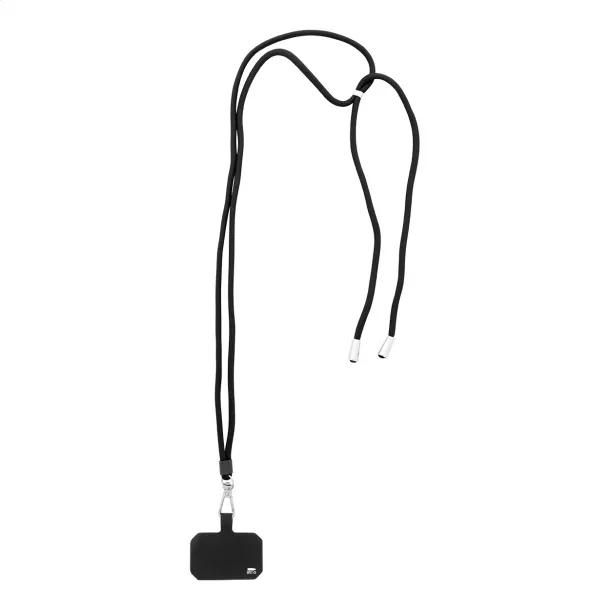 Corphon RPET mobile holder lanyard Black