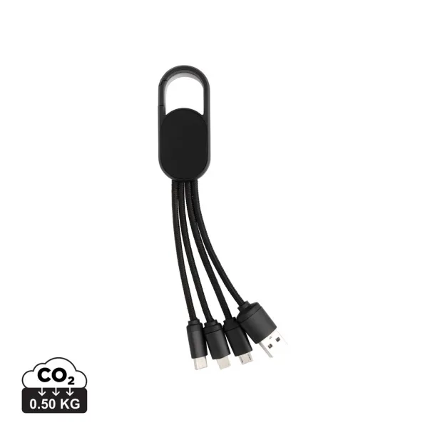 4 u 1 kabel s karabinom - XD Collection Crna