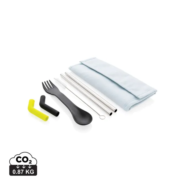  Tierra set slamki i pribora za jelo - XD Collection Svijetlo plava