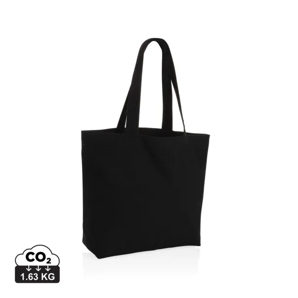  Impact AWARE™ recycled canvas shopper w/pocket 240gsm undyed - XD Collection Black