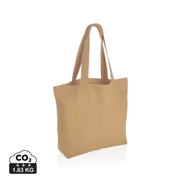  Impact AWARE™ recycled canvas shopper w/pocket 240gsm undyed - XD Collection brown