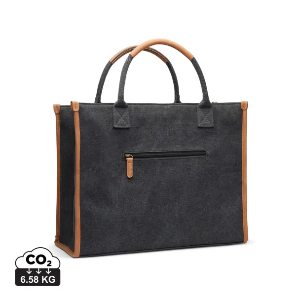  VINGA Bosler RCS recycled canvas office tote - Vinga Black