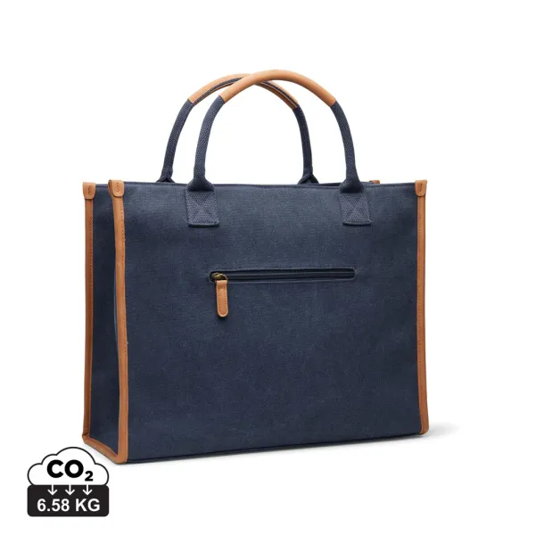  VINGA Bosler RCS recycled canvas office tote - Vinga navy