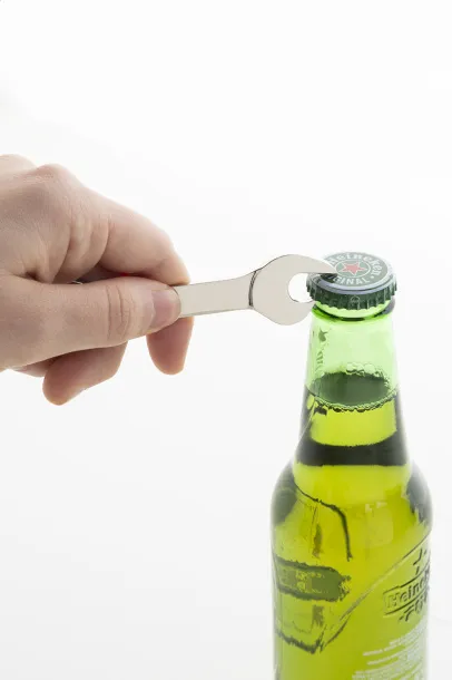 Fasten bottle opener keyring Silver