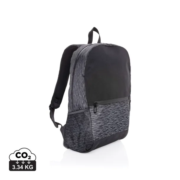  AWARE™ RPET reflektirajući ruksak za laptop, 15,6" - XD Collection Crna