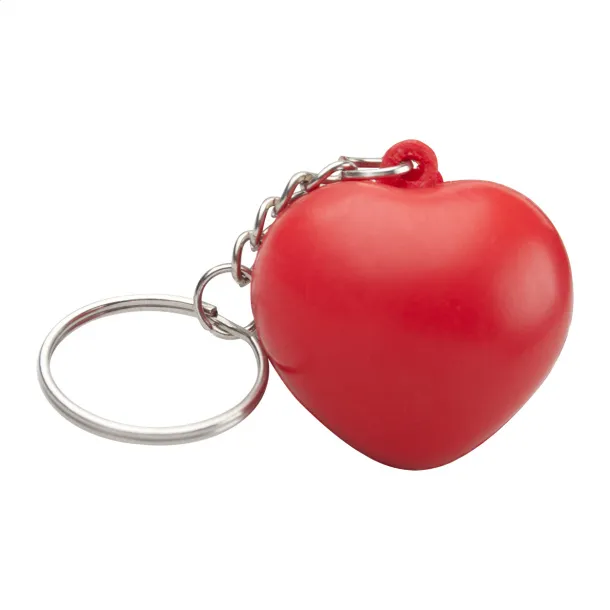 Cutix antistress ball with keyring Red