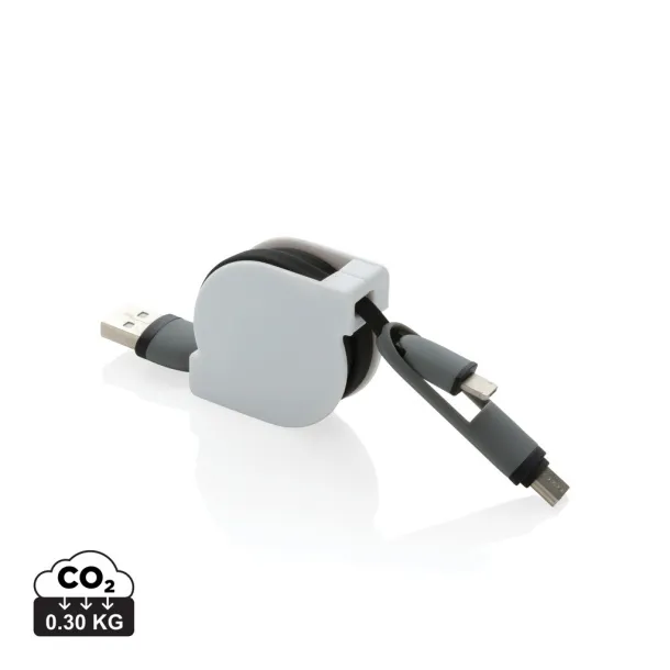  3 u 1 uvlačni kabel - XD Collection Crna