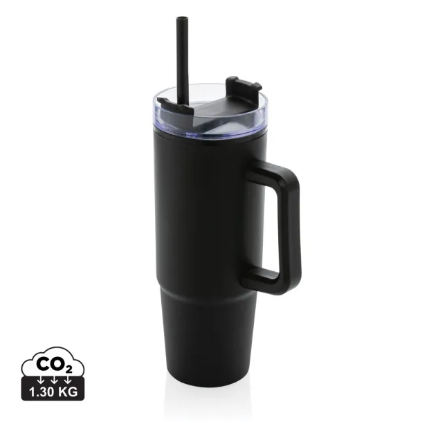  Tana šalica s ručkom od RCS reciklirane plastike, 900 ml - XD Collection Crna