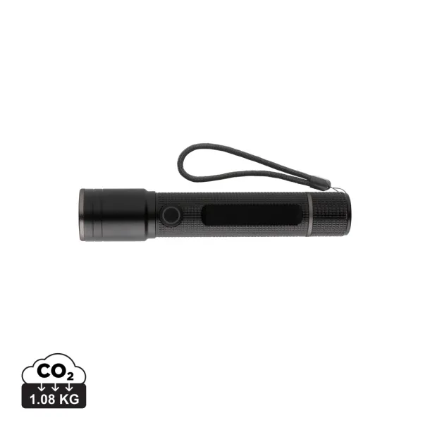  Gear X USB punjiva svjetiljka od RCS recikliranog aluminija - GearX Crna