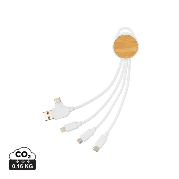  RCS Ontario 6 u1 kružni kabel od reciklirane plastike - XD Collection Bijela