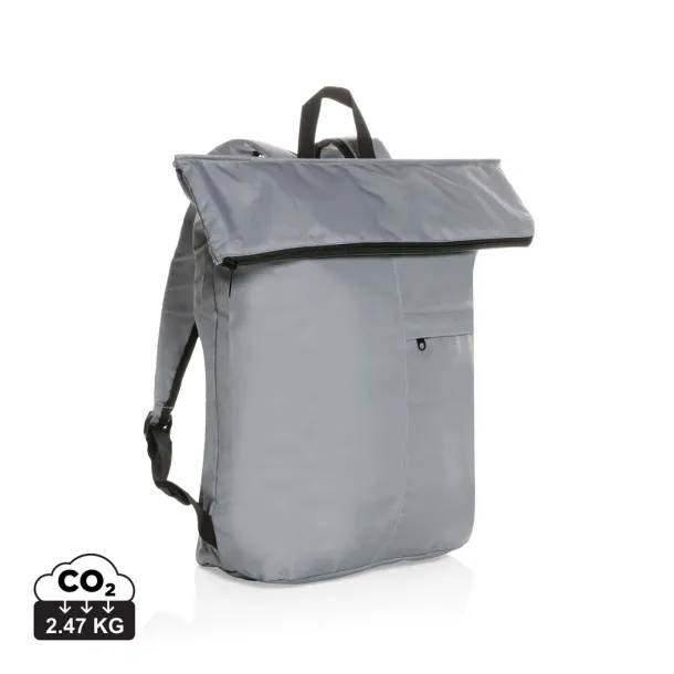  Dillon AWARE™ RPET lighweight foldable backpack - XD Collection Siva