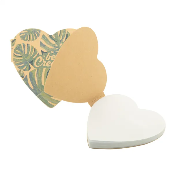 CreaStick Heart Eco custom sticky notepad Natural