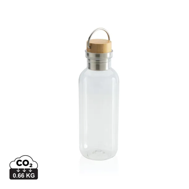  GRS RPET bottle with FSC bamboo lid and handle - XD Collection Transparent