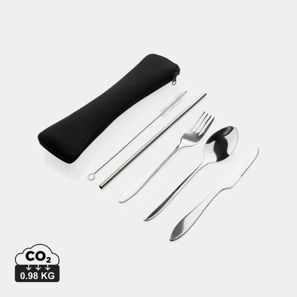  4 PCS stainless steel re-usable cutlery set - XD Collection Silver