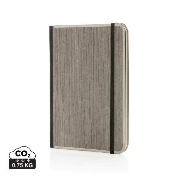  Treeline A5 wooden cover deluxe notebook - XD Collection Grey