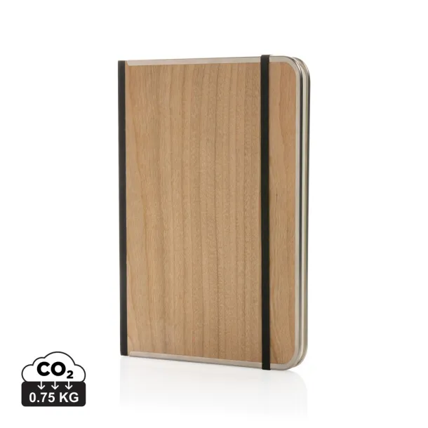  Treeline A5 deluxe notes s drvenim koricama i metalnim okvirom - XD Collection brown