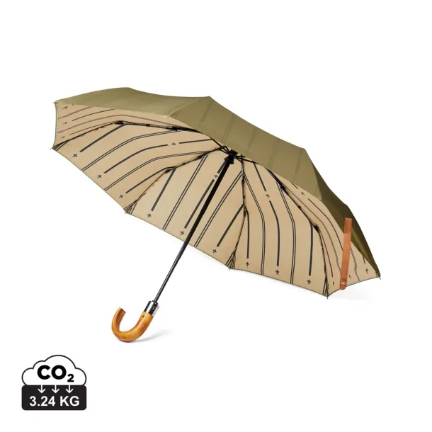  VINGA Bosler AWARE™ recycled pet 21" foldable umbrella - Vinga Green