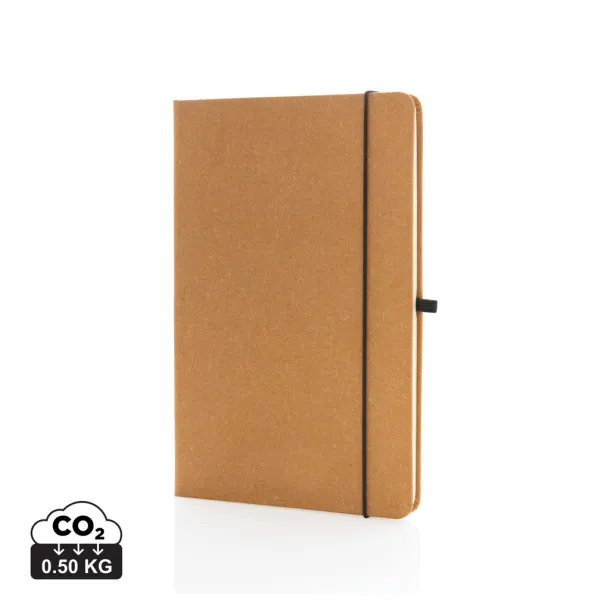 Recycled leather hardcover notebook A5 - XD Collection Brown