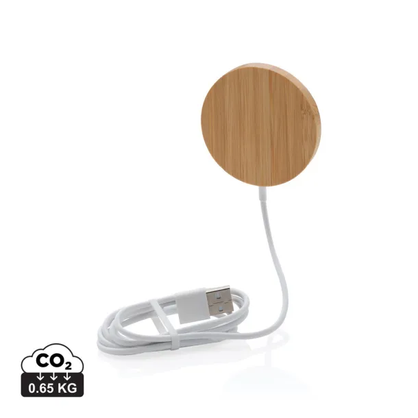  Magnetni bežični punjač od bambusa - XD Collection Smeđa