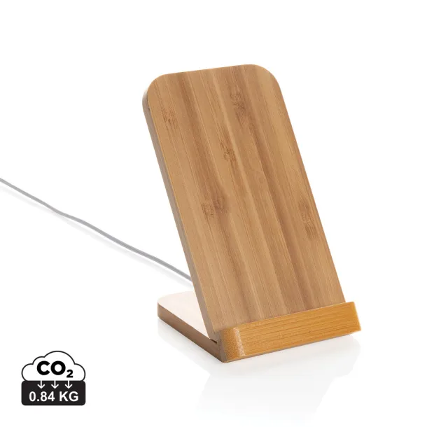  FSC® stalak za bežično punjenje od bambusa 5W - XD Collection Smeđa