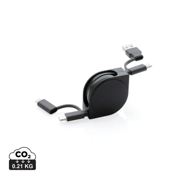  RCS standard recycled plastic and TPE 6 in 1 cable - XD Collection Black