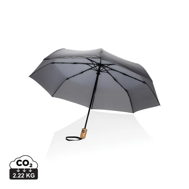  21" Impact AWARE™ RPET bambus kišobran s automatskim otvaranjem/zatvaranjem - XD Collection Antracit
