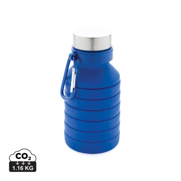  nepropusna sklopiva silikonska boca s čepom, 550 ml - XD Collection Plava
