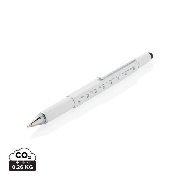  5-in-1 aluminium toolpen - XD Collection White