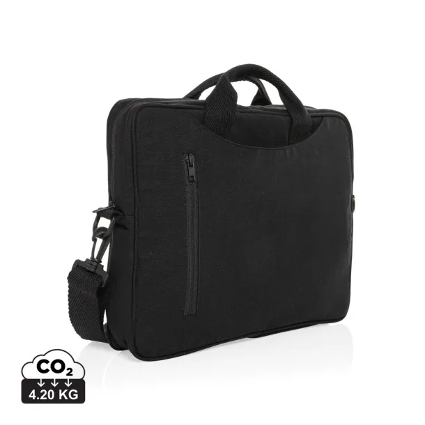  Laluka AWARE™ recycled cotton 15.4 inch laptop bag - XD Collection Black