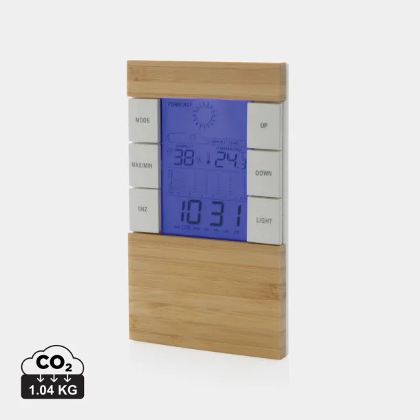  Utah RCS rplastic and FSC® bamboo weather station - XD Collection Brown