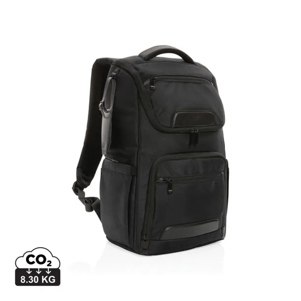 Swiss Peak AWARE™ RPET ruksak za laptop, 15.6" - Swiss Peak Crna