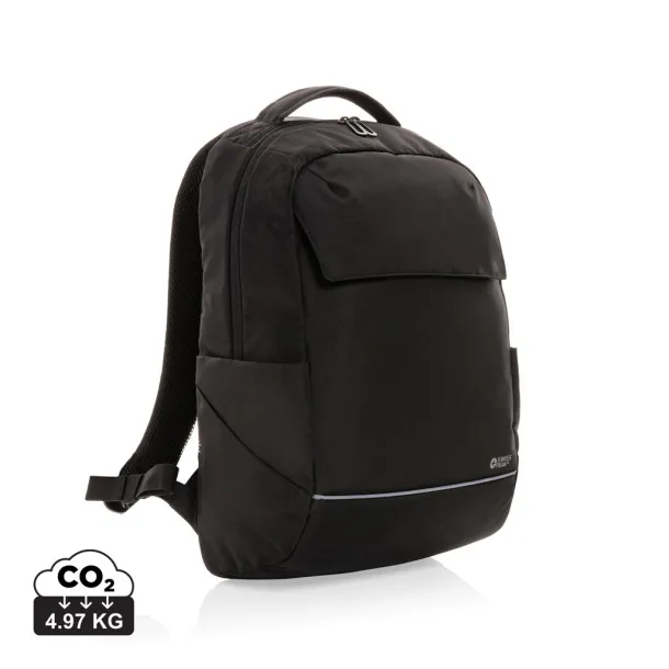  Swiss Peak Brooke AWARE™ RPET daily 15.6" laptop backpack - Swiss Peak Black