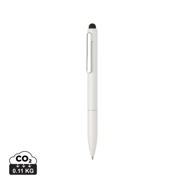  Kymi stylus kemijska olovka od RCS certificiranog recikliranog aluminija - XD Collection Bijela