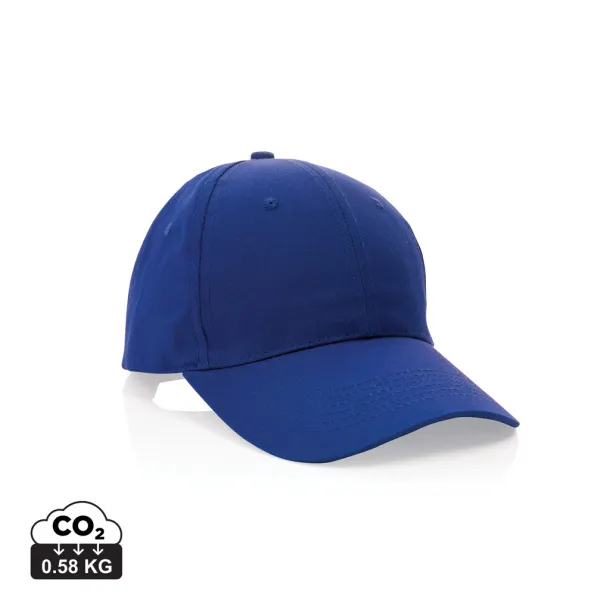 Impact 190gr kapa šilterica od recikliranog pamuka s AWARE™ tragačem - 6 panela - XD Collection Plava