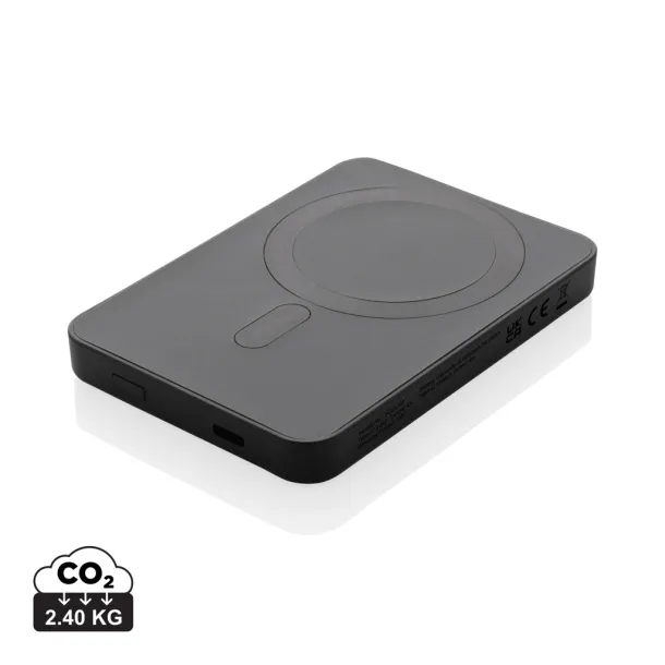  Magnetix magnetna prijenosna baterija od RCS reciklirane plastike, 5000 mAh - XD Collection Crna