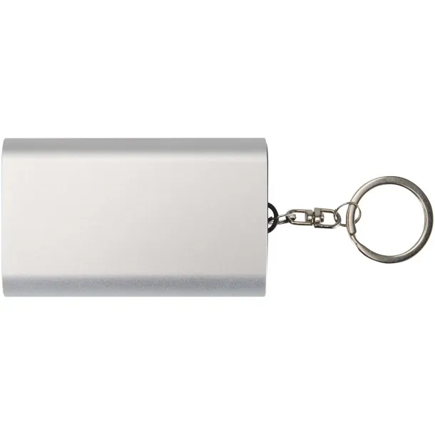 Arcturus 2000 mAh recycled aluminium power bank with keychain Silver