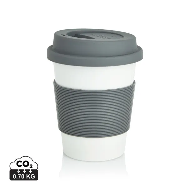  ECO PLA šalica za kavu, 350 ml - XD Collection Cool Grey 9 Bijela