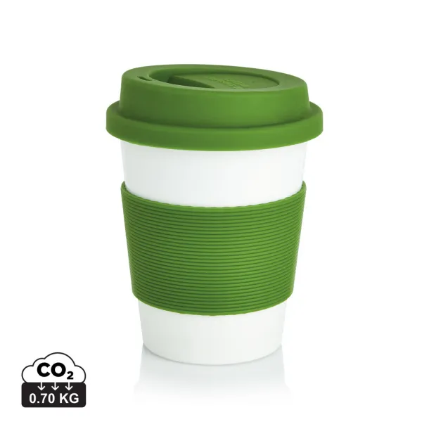  ECO PLA šalica za kavu, 350 ml - XD Collection Zelena Bijela