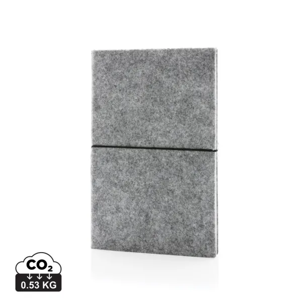  A5 notes s mekanim koricama od GRS certificiranog recikliranog filca - XD Collection Siva
