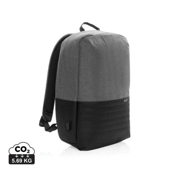  Swiss Peak AWARE™ RFID anti-theft 15" laptop backpack - Swiss Peak Grey