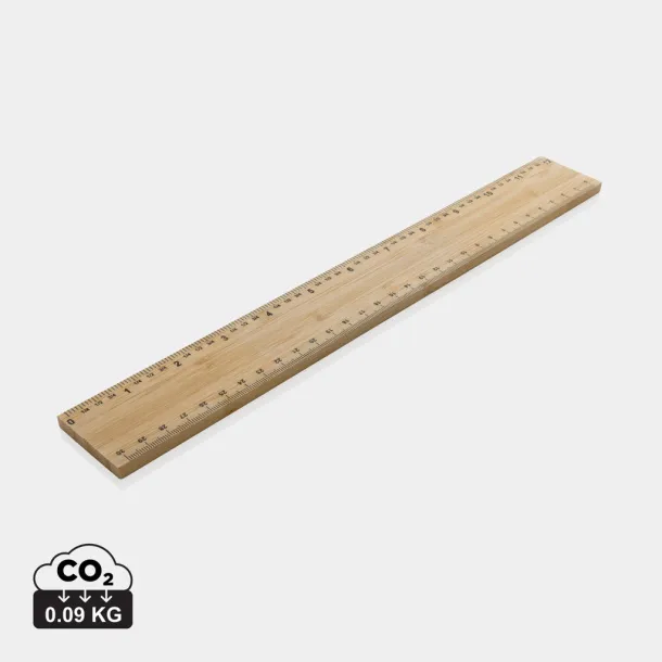  Timberson extra thick 30cm double sided bamboo ruler - XD Collection brown