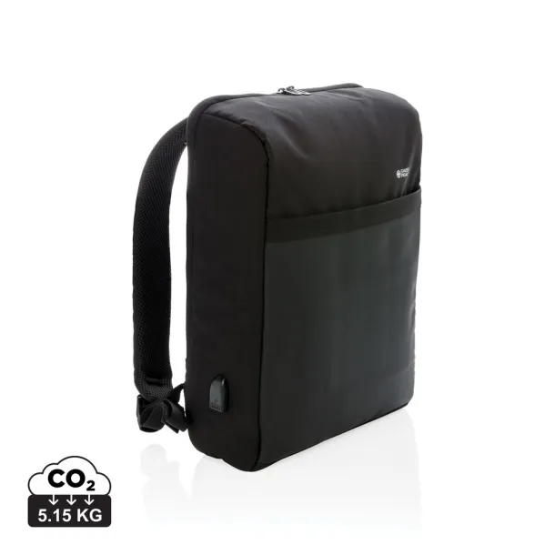  Swiss Peak USB ruksak s RFID zaštitom protiv krađe, 15" - Swiss Peak Crna