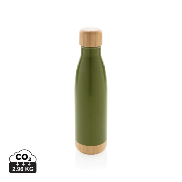  Vacuum stainless steel bottle with bamboo lid and bottom - XD Collection 45533C